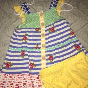 Little Explorer dress with diaper cover